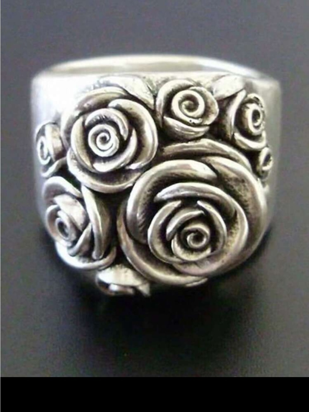 Rose Cluster Statement Ring - Silver
